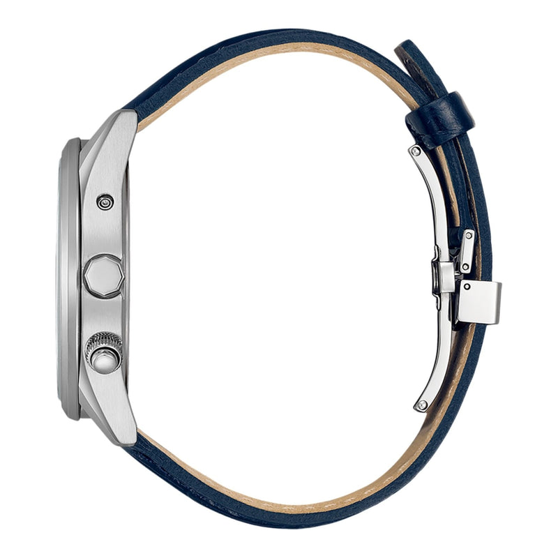Citizen Radio Controlled CB0270-10A analog herrklocka med vit urtavla och armband i läder