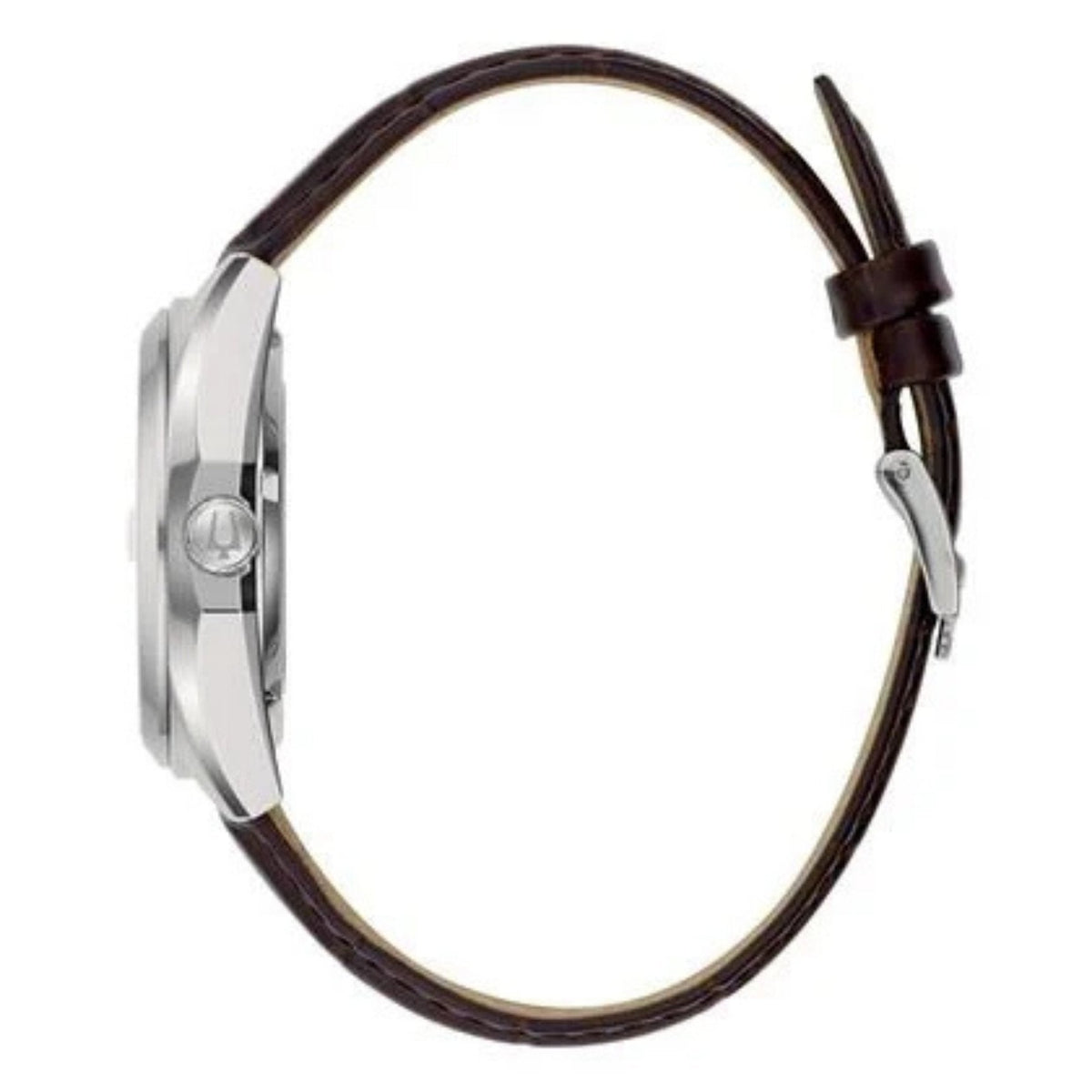 Bulova Surveyor 96B427 analog herrklocka med grön urtavla och armband i läder