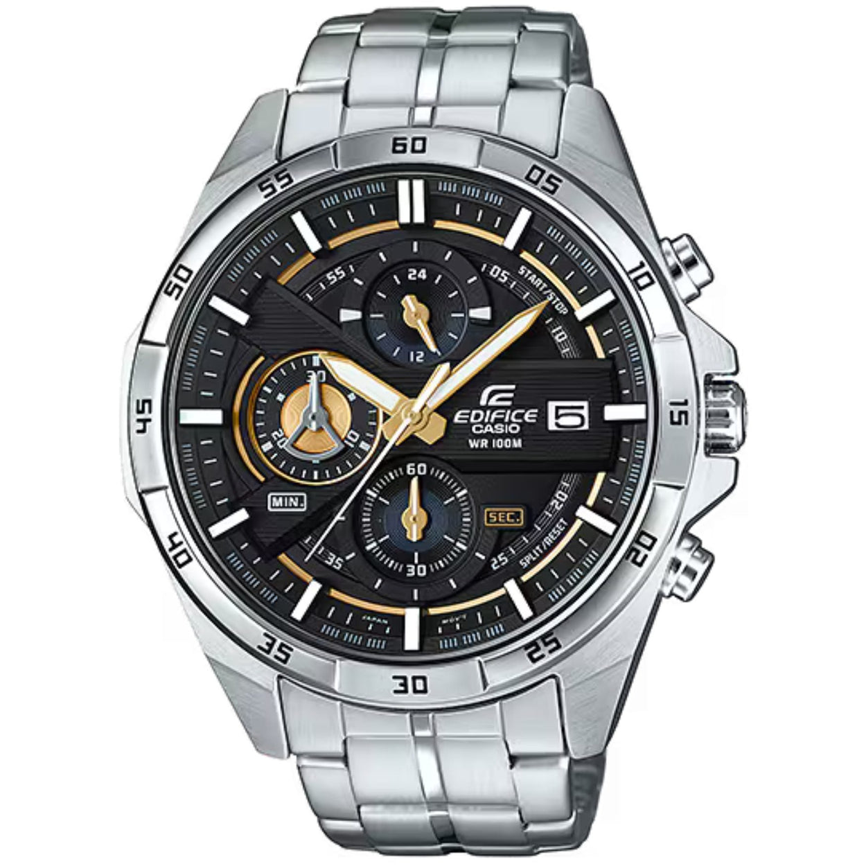 Casio Edifice Classic EFR-556D-1AVUEF analog herrklocka med grå urtavla och armband i rostfritt stål
