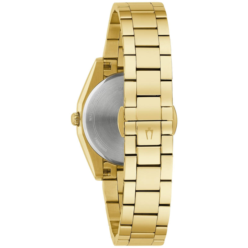 Bulova Surveyor 97P172 analog damklocka med vit urtavla och armband i rostfritt stål
