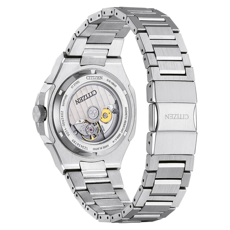 Citizen Series 8 GMT NB6030-59L analog herrklocka med blå urtavla och armband i rostfritt stål