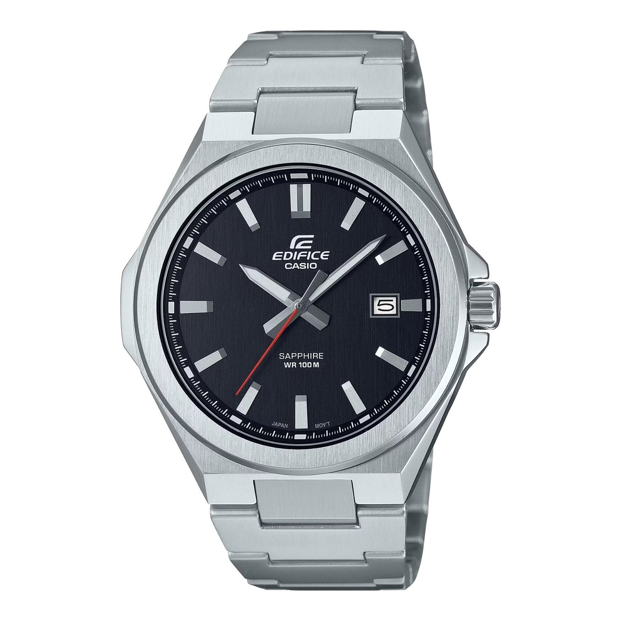 Casio Edifice EFB-108D-1AVUEF analog herrklocka med grå urtavla och armband i rostfritt stål