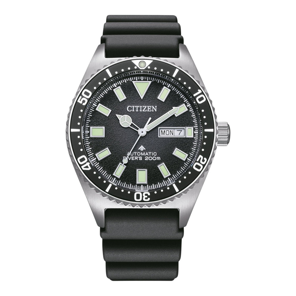 Citizen Promaster Dive NY0120-01E analog herrklocka med svart urtavla och armband i gummi