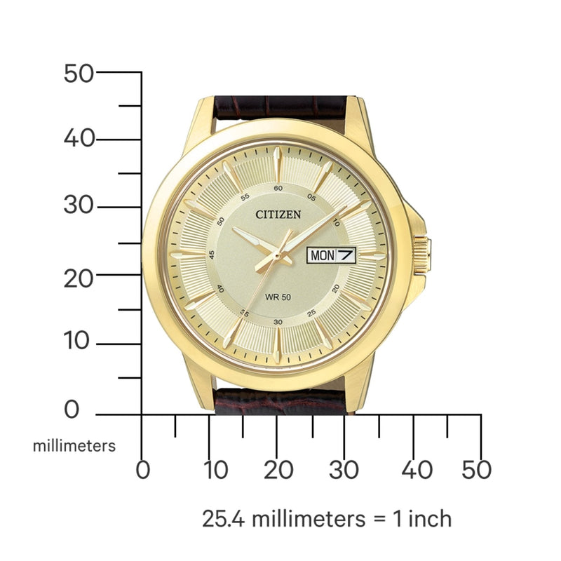 Citizen Dress BF2013-56PE analog herrklocka med guld urtavla och armband i rostfritt stål
