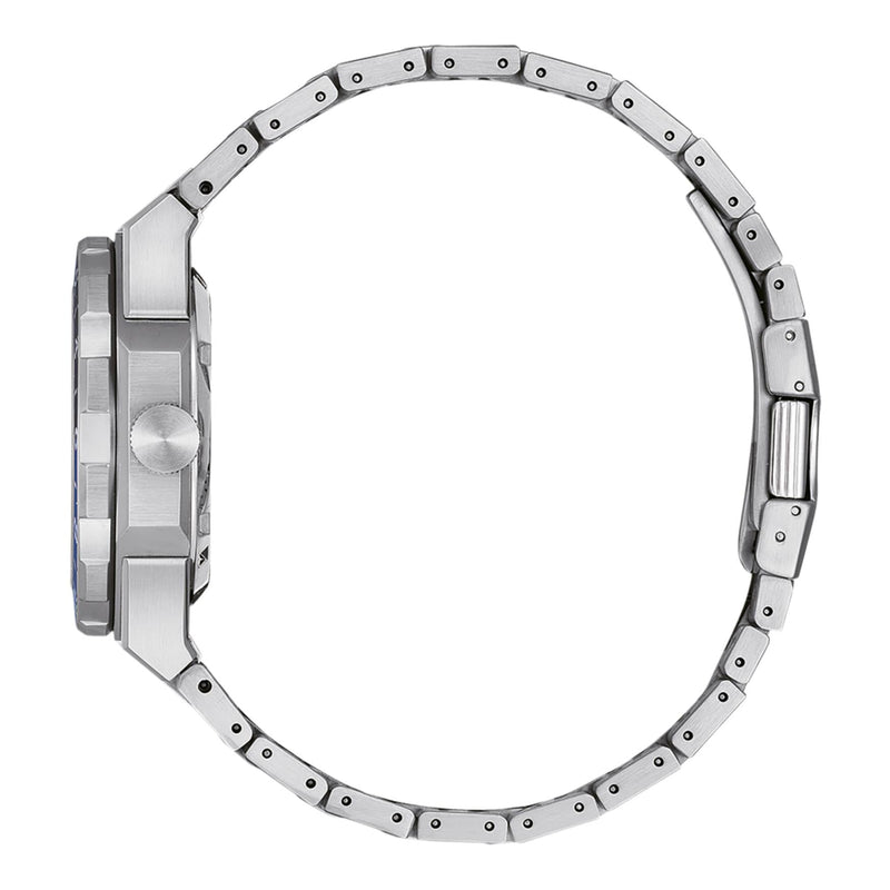 Citizen Series 8 GMT NB6031-56E analog herrklocka med blå urtavla och armband i rostfritt stål