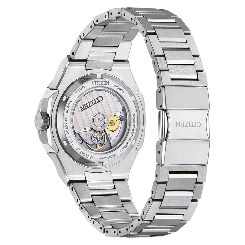 Citizen Series 8 GMT NB6031-56E analog herrklocka med blå urtavla och armband i rostfritt stål