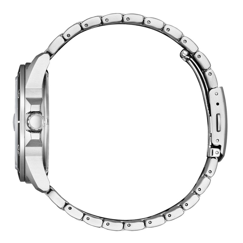 Citizen Marine Eco-Drive AW1816-89L analog herrklocka med grön urtavla och armband i rostfritt stål
