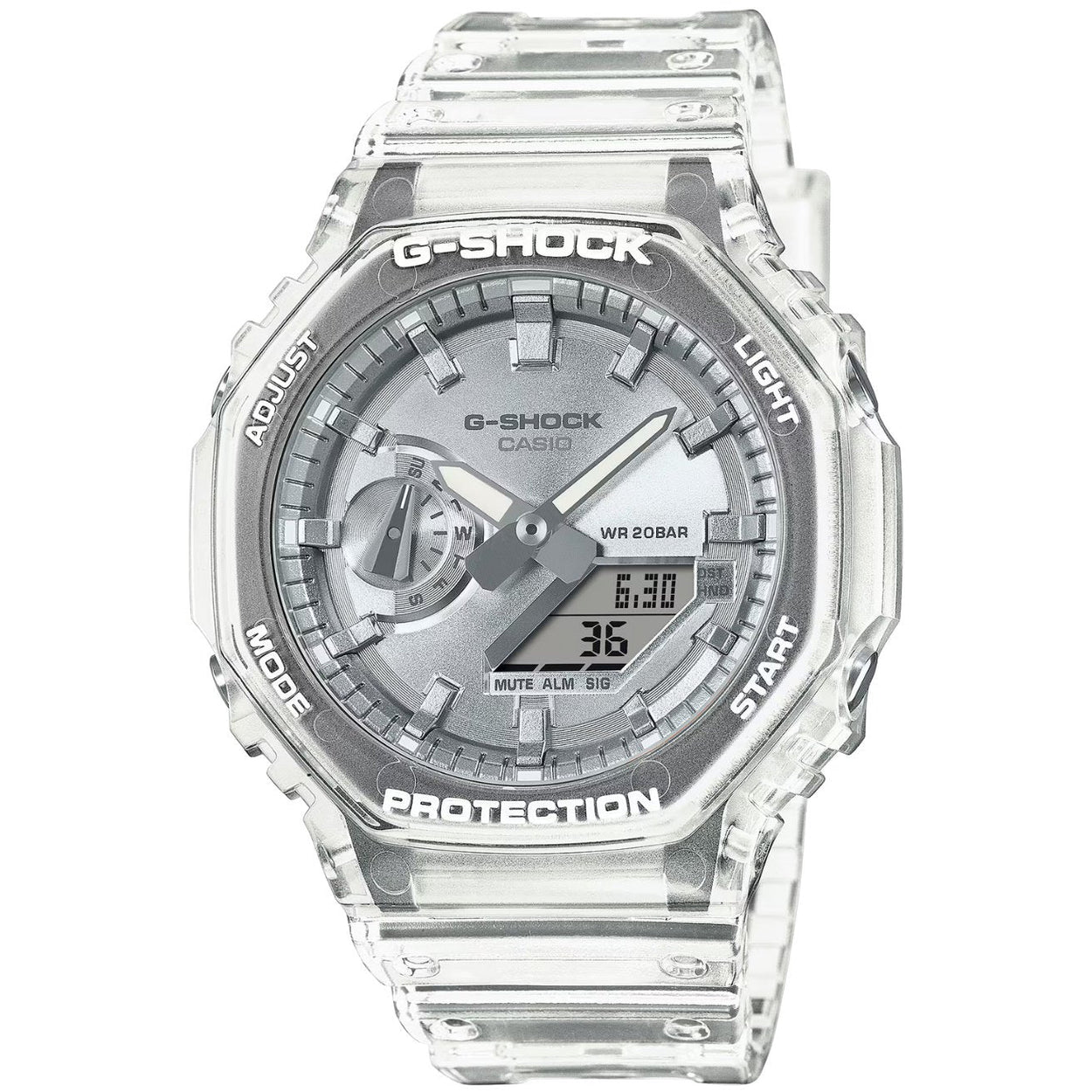 Casio G-Shock Octagon Series GA-2100BM-7A8ER ana-digi herrklocka med grå urtavla och armband i resin