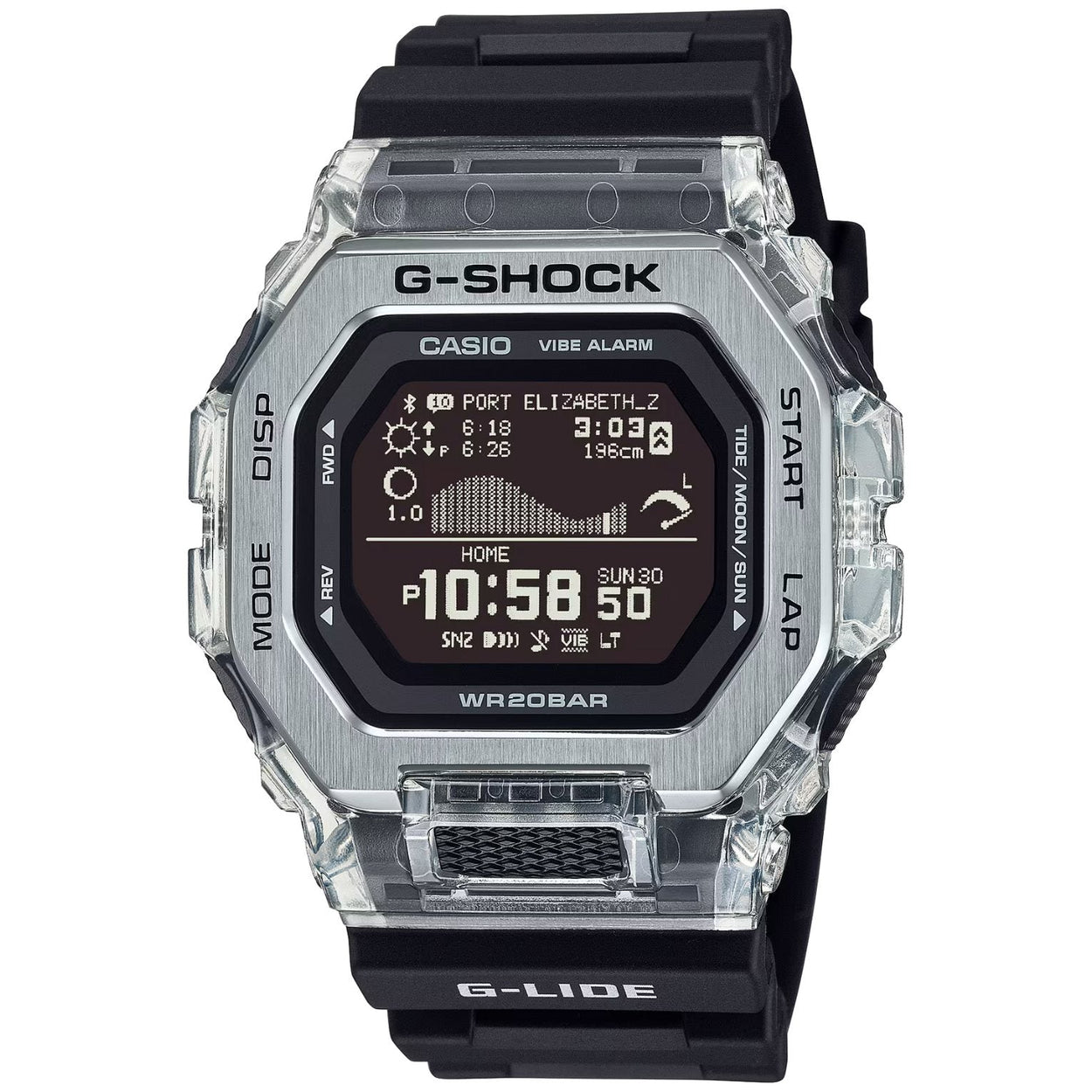Casio G-Shock GBX-100S-1ER digital herrklocka med svart urtavla och armband i resin