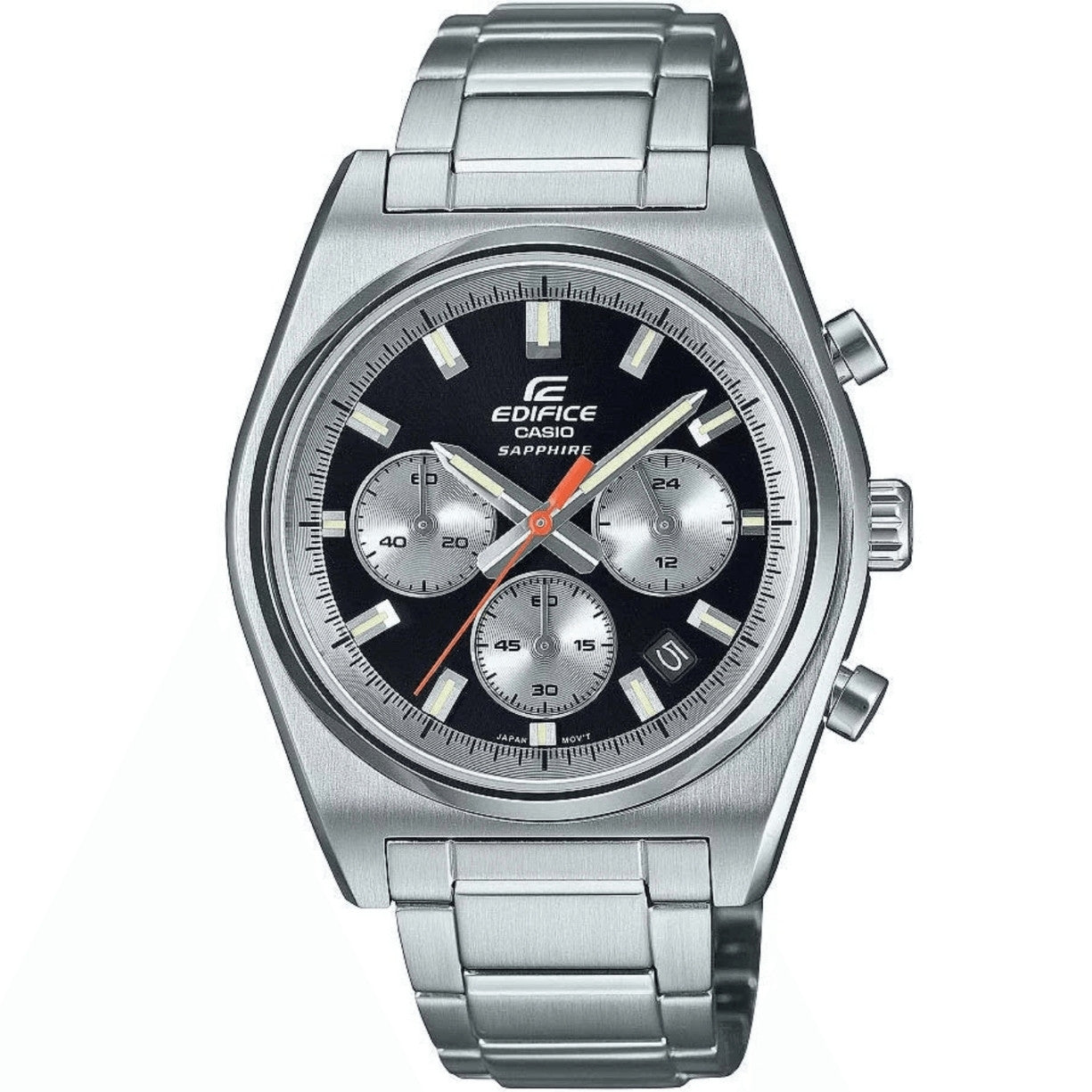 Casio Edifice Chronograph EFB-730D-1AVUEF analog herrklocka med svart urtavla och armband i rostfritt stål