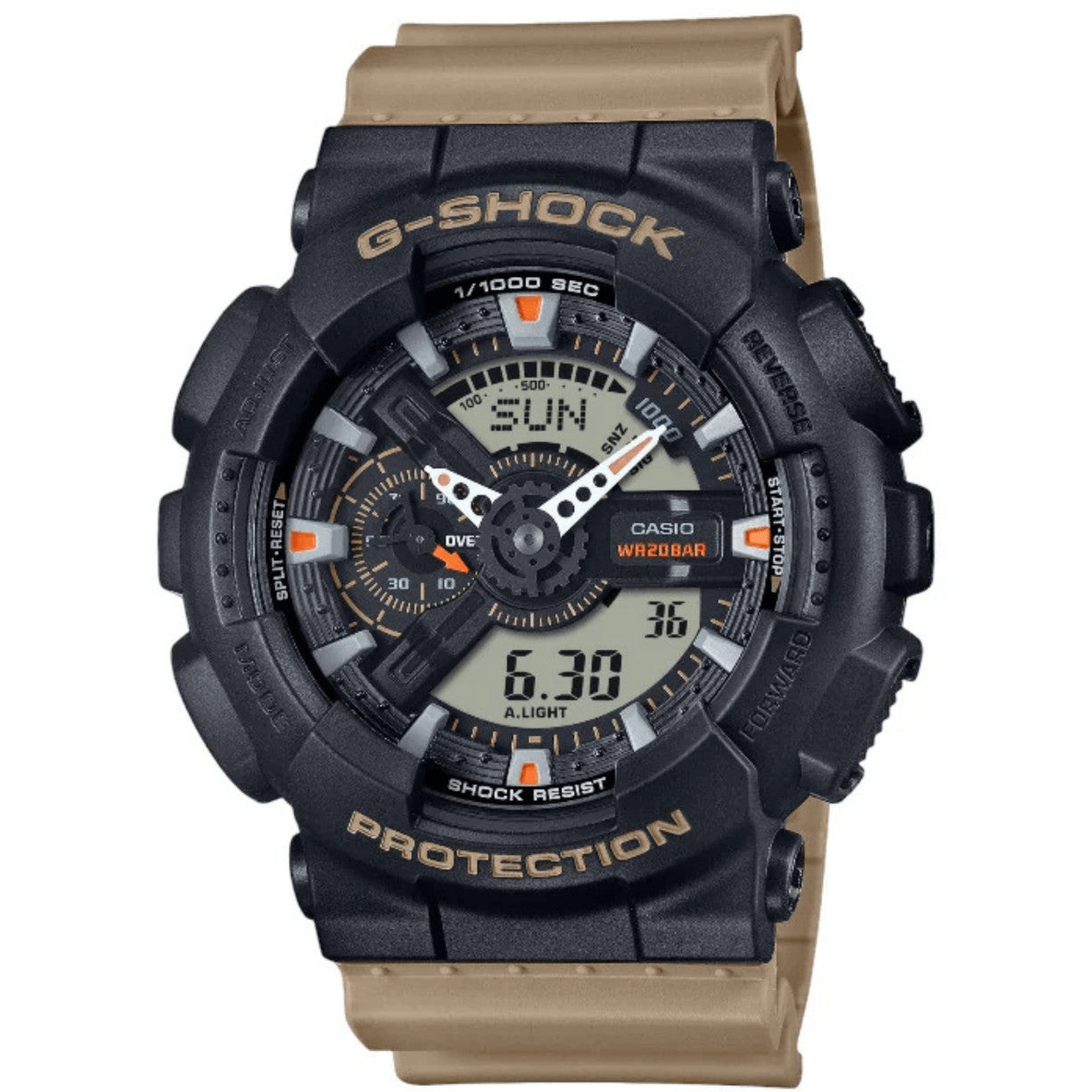Casio G-Shock GA-110TU-1A5ER ana-digi herrklocka med svart urtavla och armband i resin