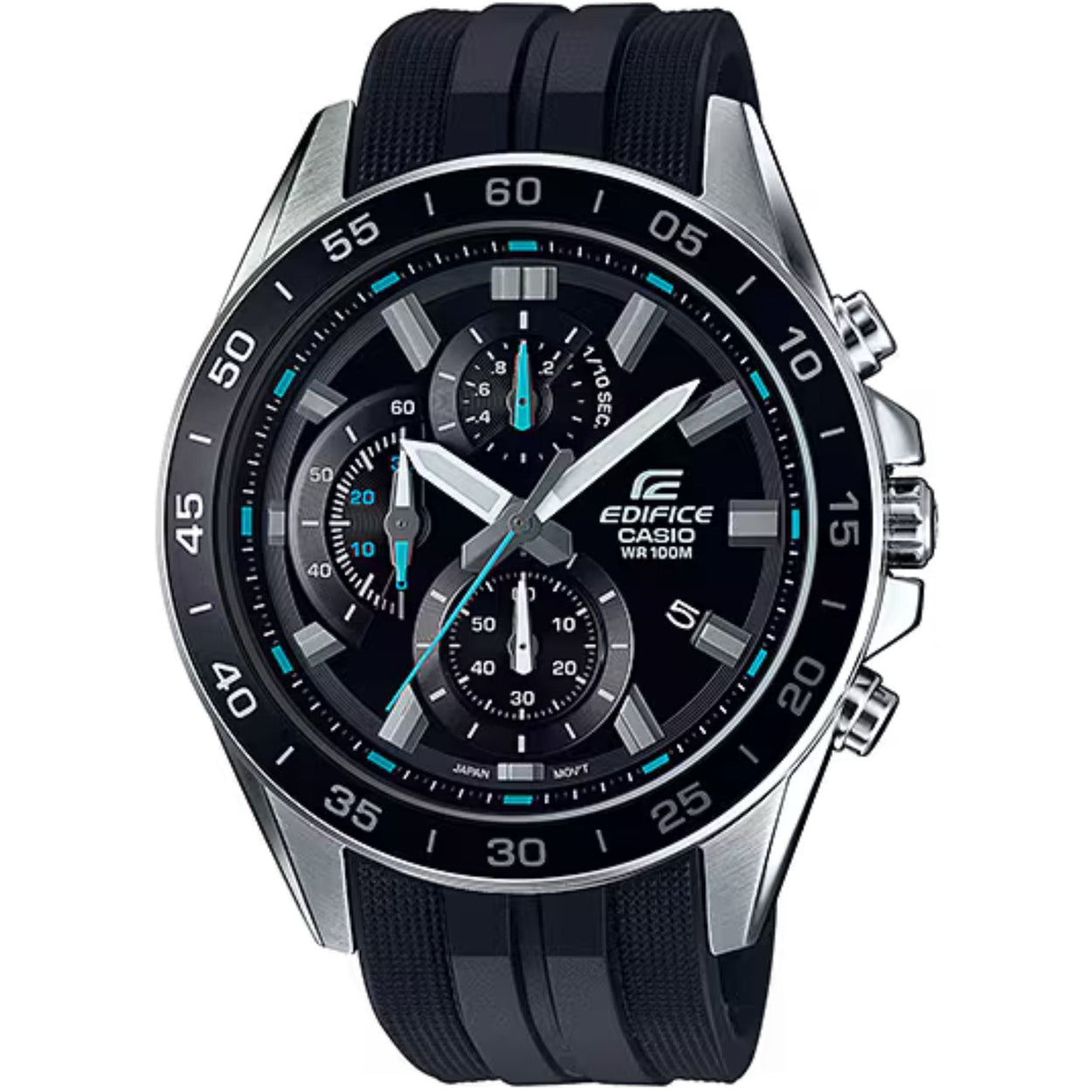 Casio Edifice EFV-550P-1AVUEF analog herrklocka med svart urtavla och armband i gummi