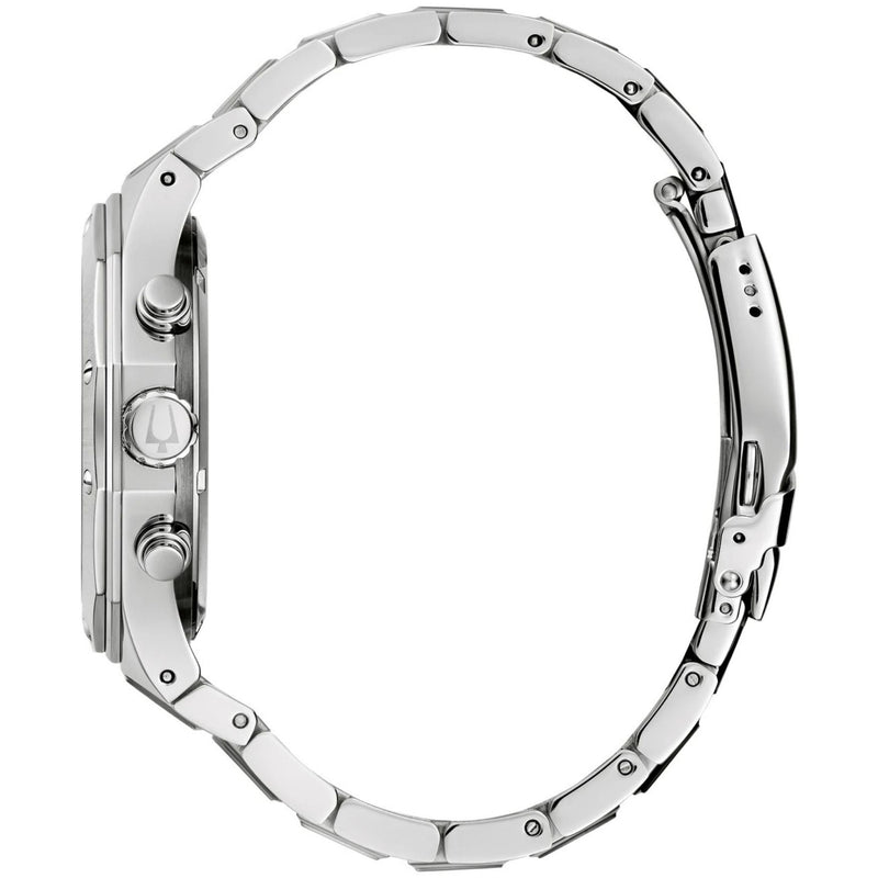 Bulova Classic 96B408 analog herrklocka med silver urtavla och armband i rostfritt stål
