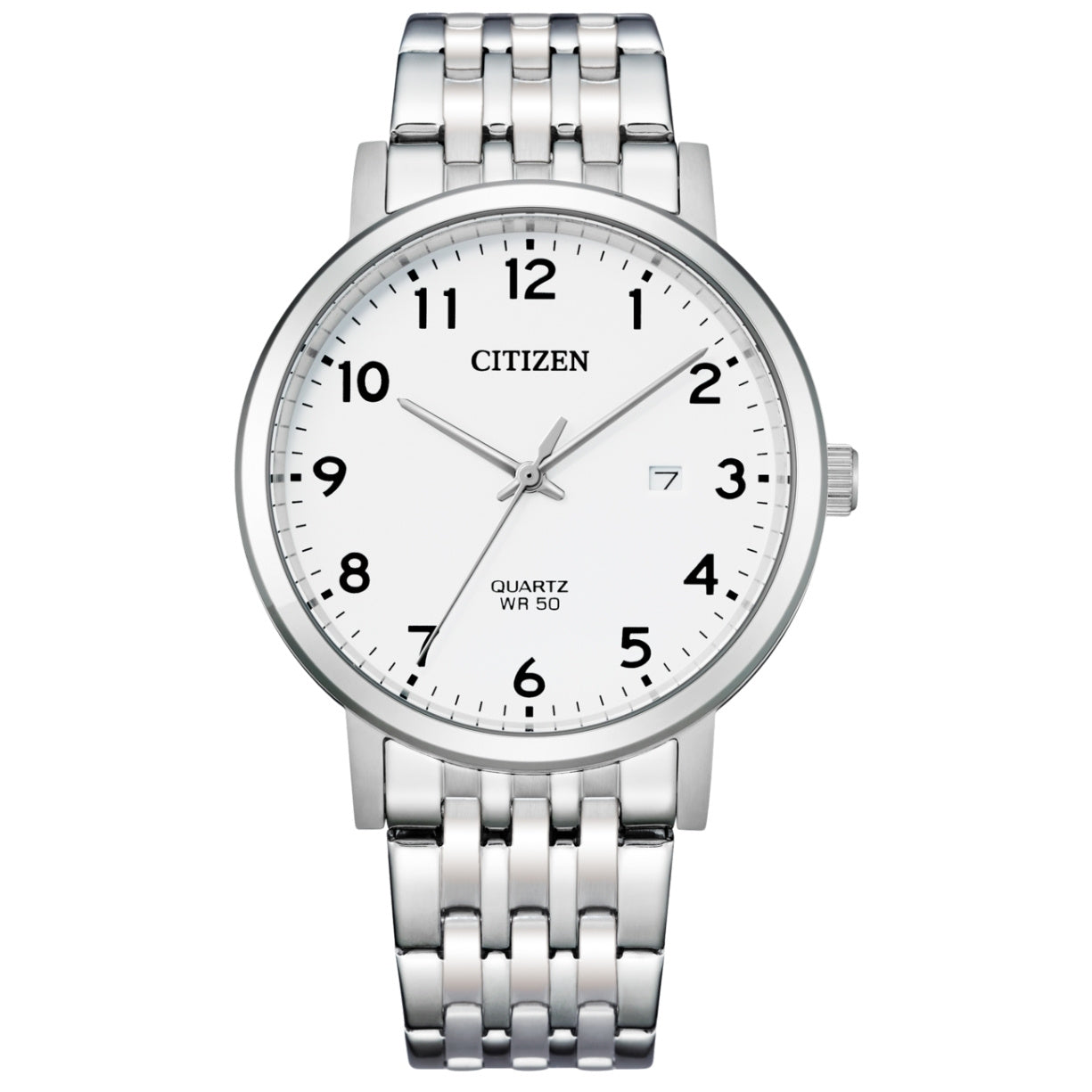 Citizen Classic BI5070-57A analog herrklocka med vit urtavla och armband i rostfritt stål