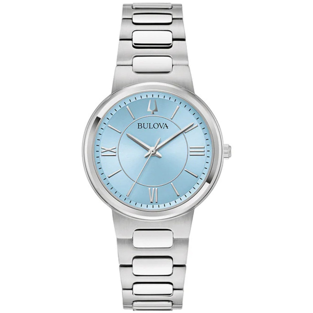 Bulova Classic 96L336 analog damklocka med blå urtavla och armband i rostfritt stål
