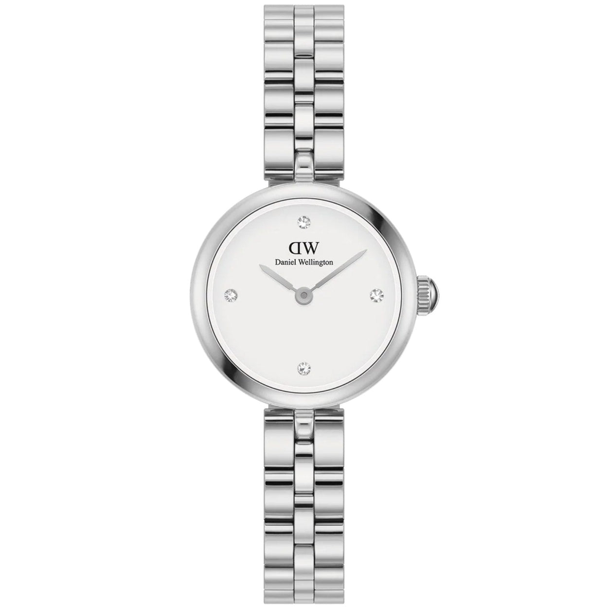 Daniel Wellington Elan Lumine Silver DW00100716 analog damklocka med vit urtavla och armband i rostfritt stål