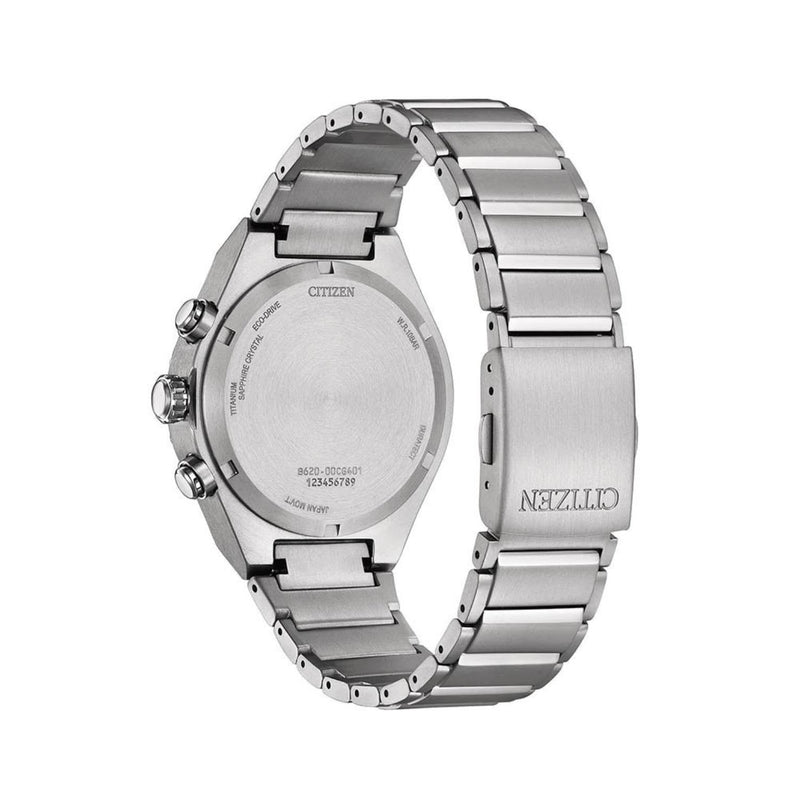 Citizen Zenshin Senkei Super Titanium CA4690-51E analog herrklocka med svart urtavla och armband i titan
