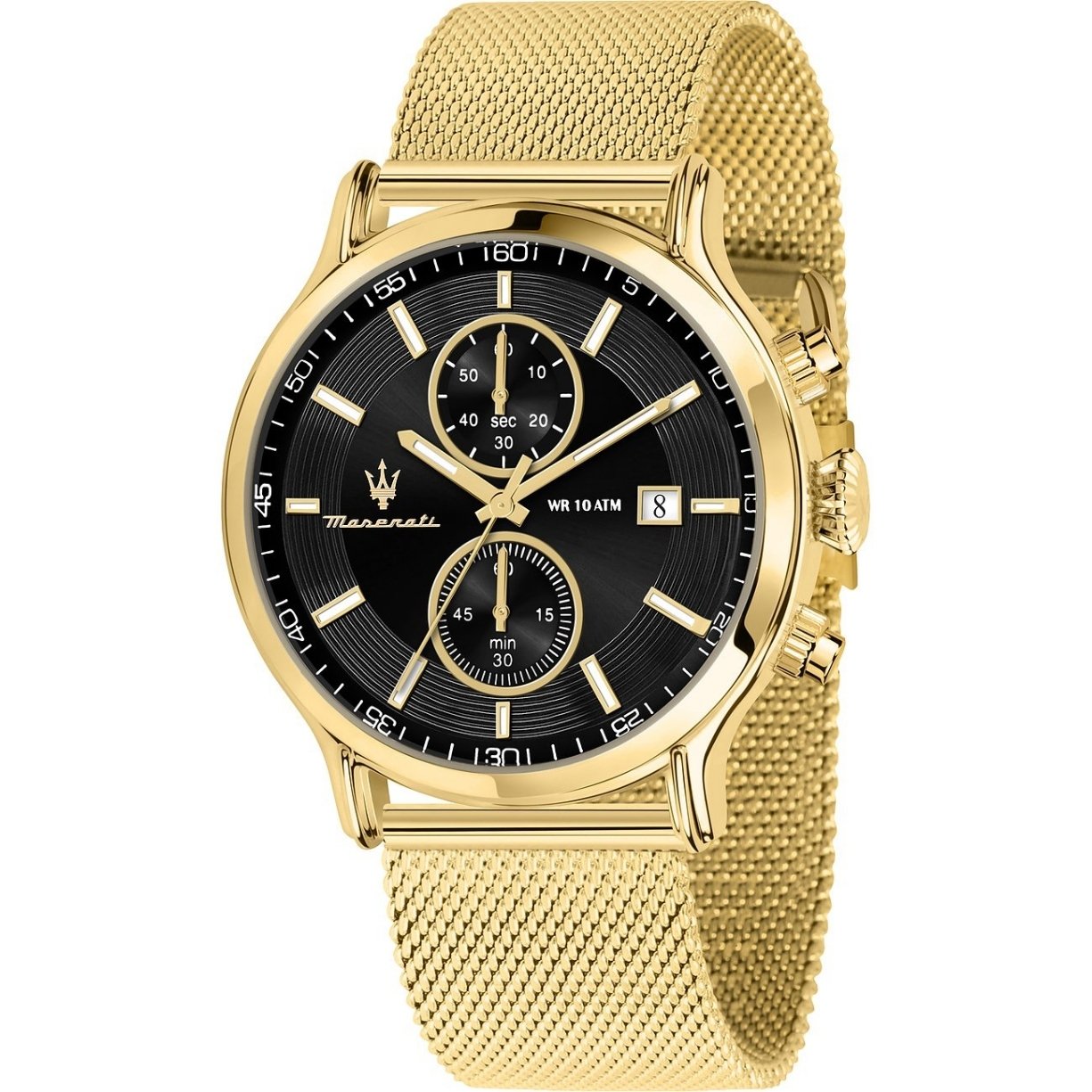 Maserati Epoca ð42mm R8873618014 analog herrklocka med svart urtavla och armband i rostfritt stål