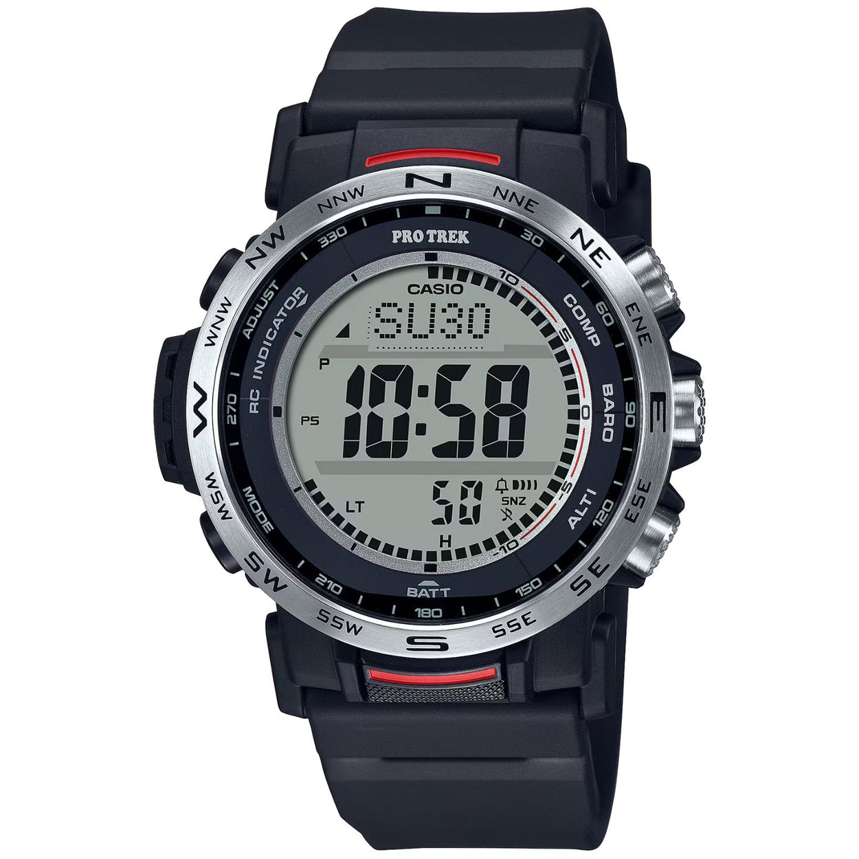 Casio Pro Trek PRW-35-1AER analog herrklocka med svart urtavla och armband i resin