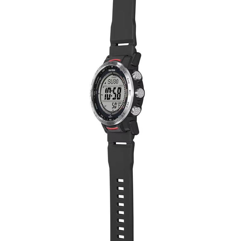 Casio Pro Trek PRW-35-1AER analog herrklocka med svart urtavla och armband i resin