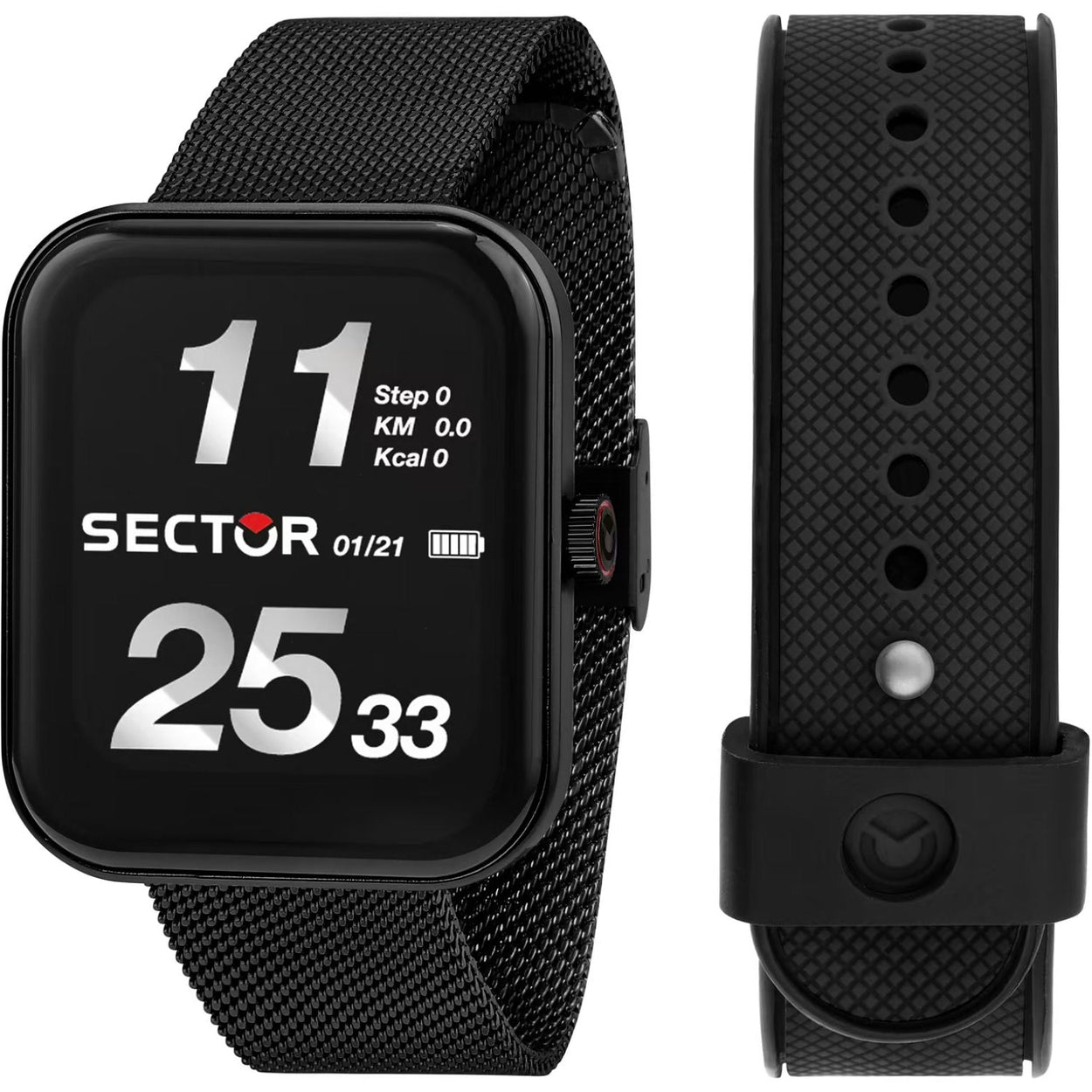 Sector S-03 PRO LIGHT Smartwatch R3251171003 smartwatch herrklocka med svart urtavla och armband i rostfritt stål
