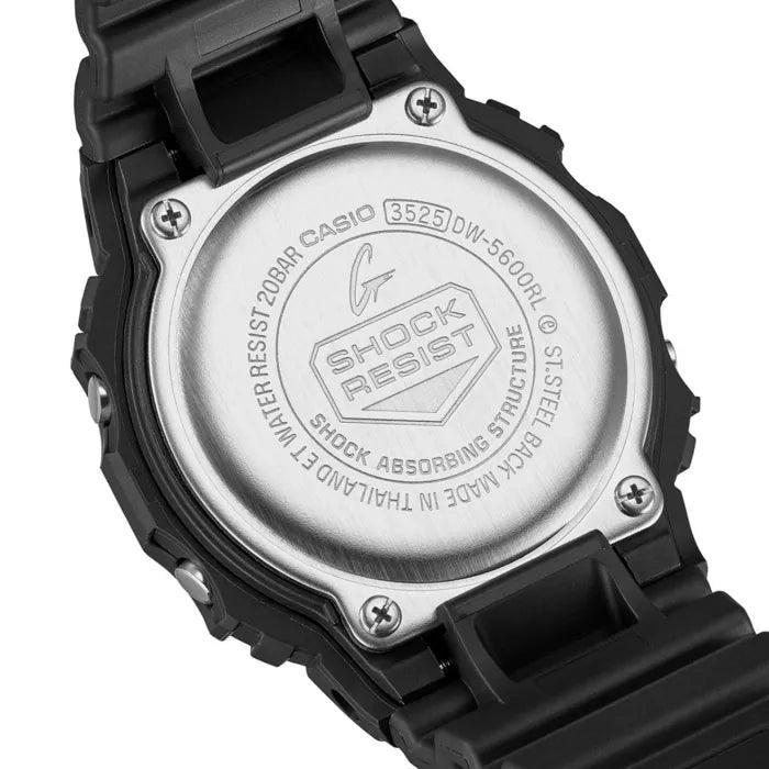 Casio G-Shock Digital DW-5600RL-1ER digital herrklocka med svart urtavla och armband i resin