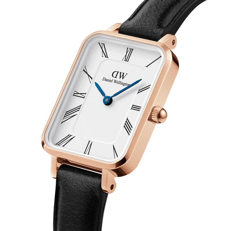 Daniel Wellington Quadro Roman Numerals Sheffield DW00100689 analog damklocka med vit urtavla och armband i läder