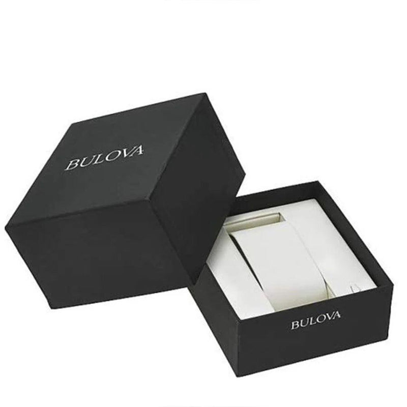 Bulova Donna 98M131 analog damklocka med vit urtavla och armband i rostfritt stål