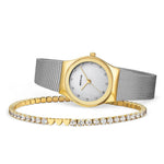 Bering Classic 12927-001-GWP analog damklocka med vit urtavla och armband i rostfritt stål