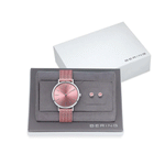 Bering Classic 14134-999-GWP analog damklocka med rosa urtavla och armband i rostfritt stål
