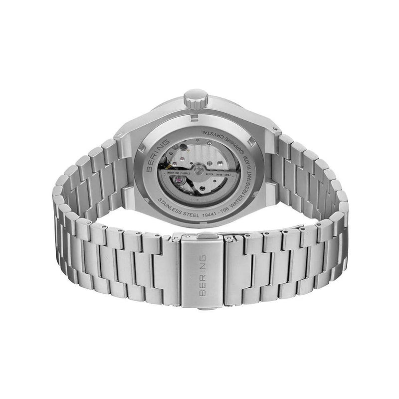 Bering Automatic 19441-708 analog herrklocka med grön urtavla och armband i rostfritt stål