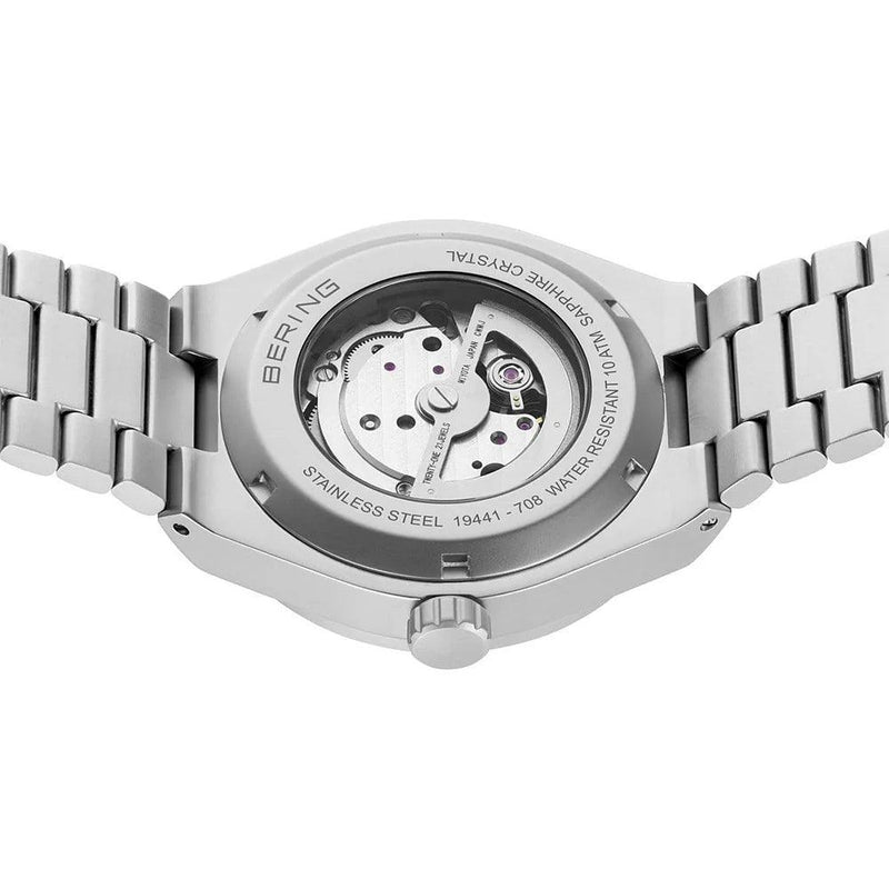 Bering Automatic 19441-708 analog herrklocka med grön urtavla och armband i rostfritt stål