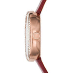 Emporio Armani AR11357 analog damklocka med vit urtavla och armband i läder