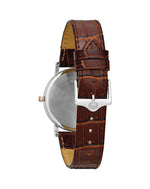 Bulova Classic 98H51 analog herrklocka med vit urtavla och armband i läder