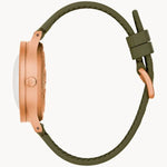 Bulova MIL-Ships 98A324 analog herrklocka med grön urtavla och armband i textil