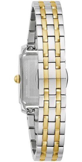 Bulova Sutton 98P220 analog damklocka med vit urtavla och armband i rostfritt stål