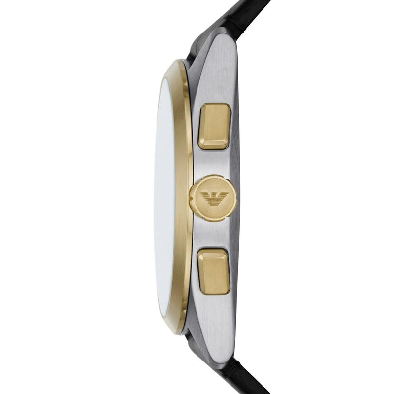 Emporio Armani AR11498 analog herrklocka med silver urtavla och armband i läder