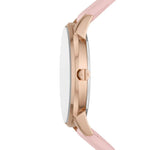 Armani Exchange Lola AX7150SET analog damklocka med roséguld urtavla och armband i läder