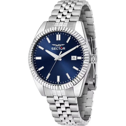 Sector 240 Herrklocka R3253240013 analog herrklocka med blå urtavla och armband i rostfritt stål
