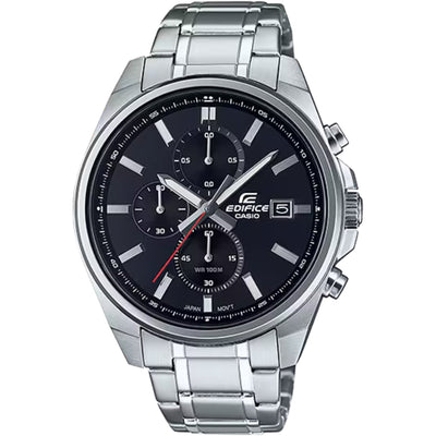 Casio Edifice Standard Chronograph EFV-610D-1AVUEF analog herrklocka med svart urtavla och armband i rostfritt stål