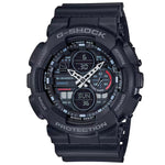 Casio G-SHOCK GA-140-1A1ER analog herrklocka med svart urtavla och armband i resin