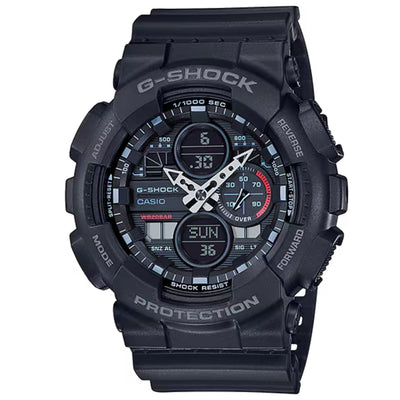 Casio G-SHOCK GA-140-1A1ER analog herrklocka med svart urtavla och armband i resin