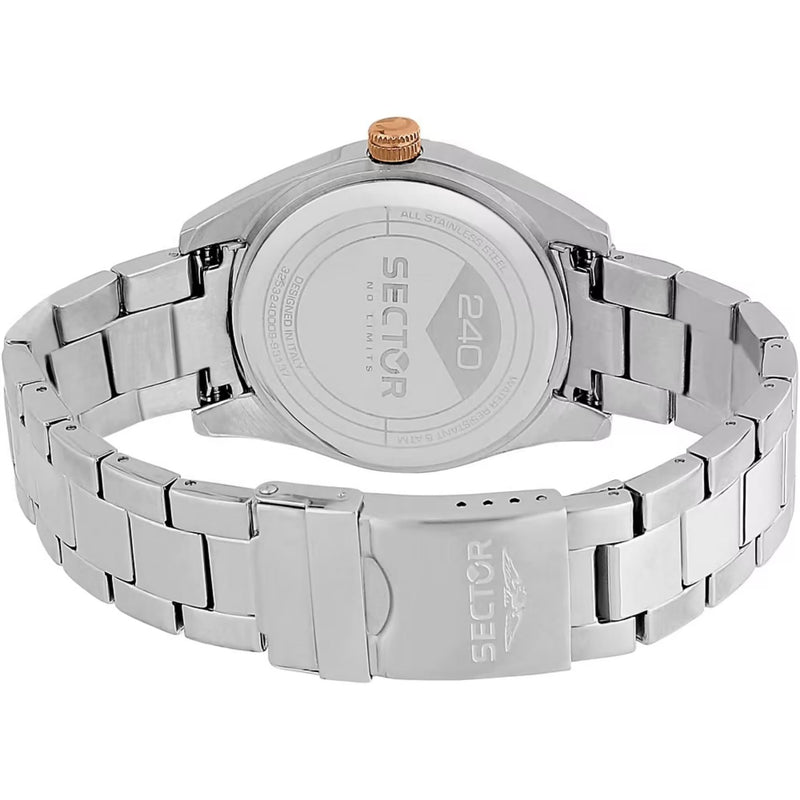 Sector 240 Series R3253240009 analog herrklocka med grå urtavla och armband i rostfritt stål