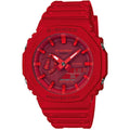 Casio G-Shock GA-2100-4AER ana-digi herrklocka med rött urtavla och armband i resin