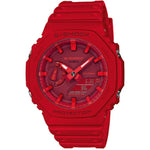 Casio G-Shock GA-2100-4AER ana-digi herrklocka med rött urtavla och armband i resin