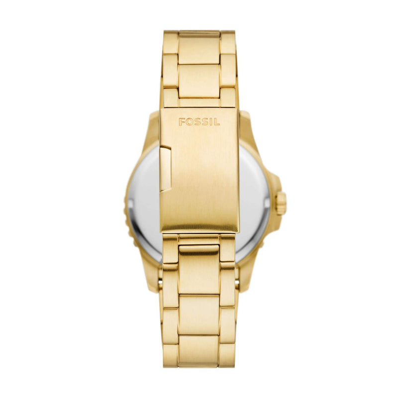 Fossil Blue Dive FS6035 analog herrklocka med svart urtavla och armband i rostfritt stål