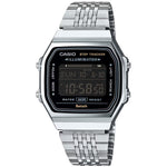 Casio Vintage ABL-100WE-1BEF digital unisexklocka med svart urtavla och armband i rostfritt stål