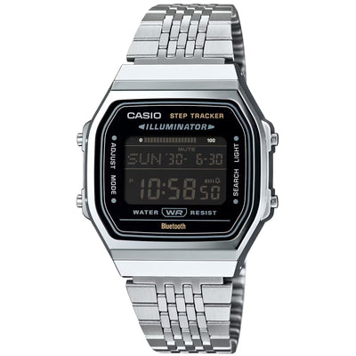 Casio Vintage ABL-100WE-1BEF digital unisexklocka med svart urtavla och armband i rostfritt stål