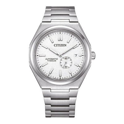 Citizen Super Titanium NJ0180-80A analog herrklocka med vit urtavla och armband i titan