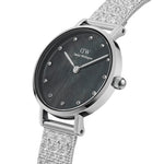 Daniel Wellington Petite Lumine DW00100593 analog damklocka med svart urtavla och armband i rostfritt stål